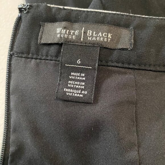 White House Black Market Dress Size 6 Black Sleeveless Belted Fit & Flare Chic - Picture 4 of 9